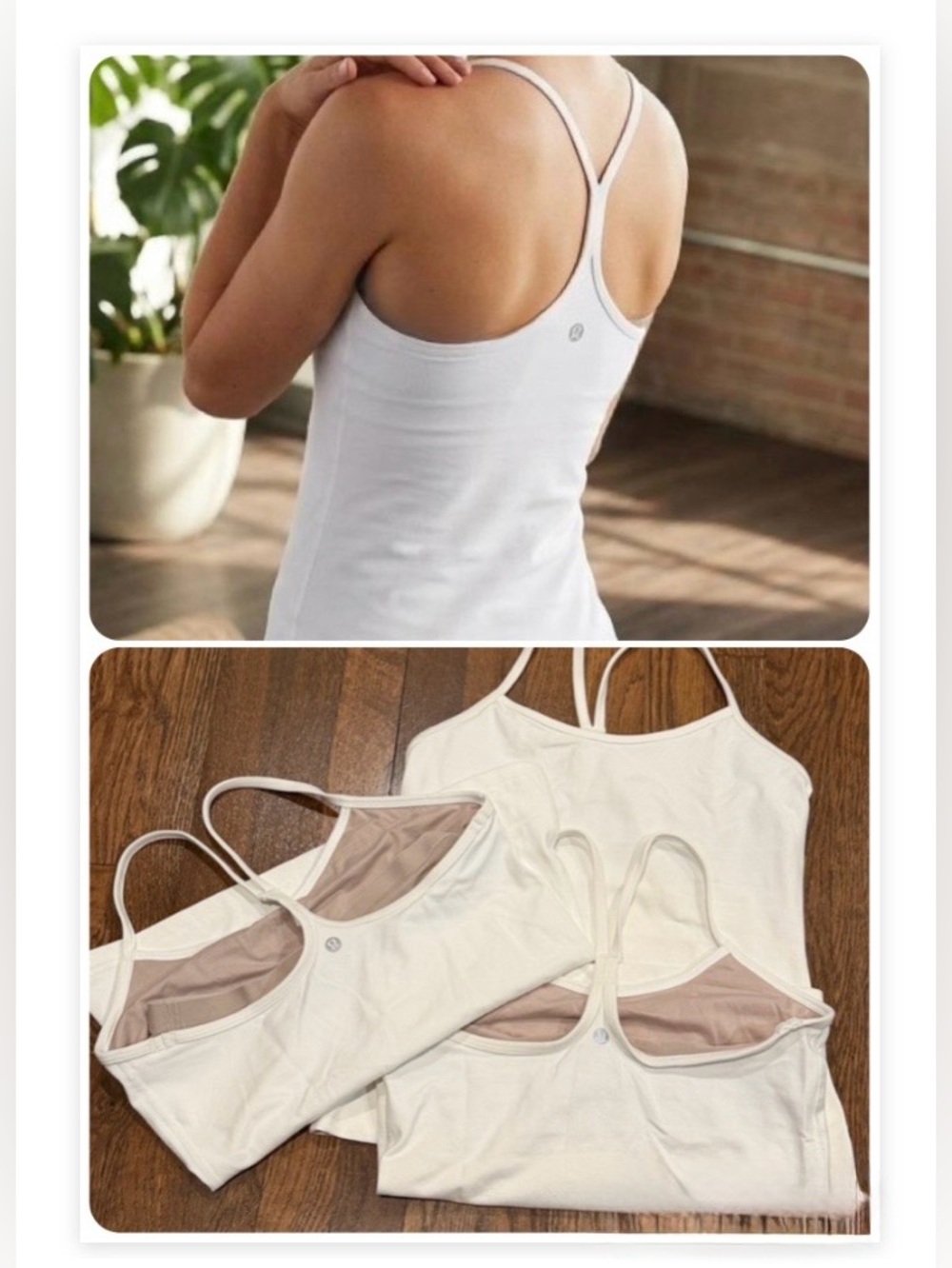 Lululemon (3 Piece BUNDLE) Racerback Strappy White Tanks